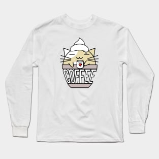 Meowcha in cup yellow Long Sleeve T-Shirt